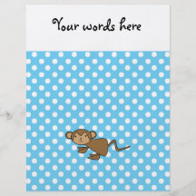 Singe mignon sur le pois bleu prospectus avec motif