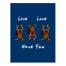Singe vivant d'amour carte postale