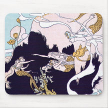 Sirènes d'art déco tapis de souris