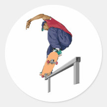 Skateboarder Ronde Stickers
