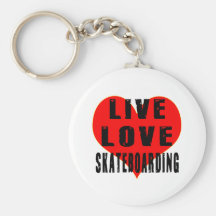 Skateboarding vivant d'amour porte-clé
