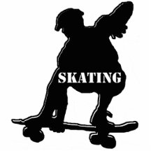 Skater in schwarz foto figur