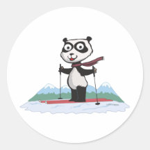 Ski d'ours panda autocollants