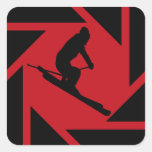 SKI EN ROUGE AUTOCOLLANTS