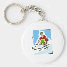 Skiër Sleutel Hanger