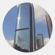 Skyscapers de stad in ronde sticker