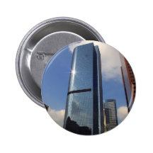 Skyscapers de stad in speld button
