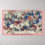 Slag voor een paleis door Tosa, Mitsunaga Posters