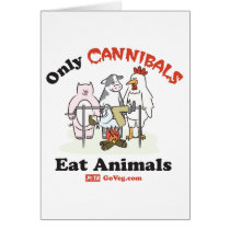 Slechts eten de Kannibalen de Kaart van Dieren kaarten