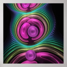Sluit samen, abstract fractal wallart Poster