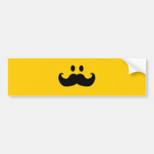 Smiley de moustache (couleur personnalisable d'arr autocollant pour voiture