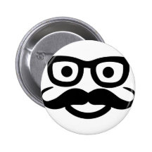 smiley de moustache en verre badges avec agrafe