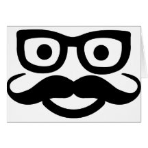 smiley de moustache en verre cartes