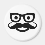 smiley de moustache en verre magnets