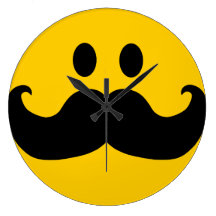 Smiley de moustache horloge murale