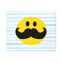 Smiley de moustache impression sur toile