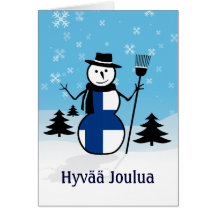 Sneeuwman van Finland van Kerstmis van Joulua van  Wenskaarten