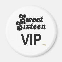 Snoepje Zestien Zwart en Zilveren VIP Koelkast Magneten