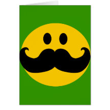 Snor Smiley (Klantgerichte kleur als achtergrond) Wenskaarten