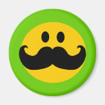 Snor Smiley (Klantgerichte kleur als achtergrond) Magneet