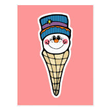 snowcone mignon de bonhomme de neige carte postale