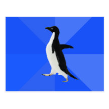 Sociaal Onhandige Pinguïn ("pas" aan om tekst toe  Wenskaart