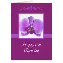 Soixante-cinquième carte d'anniversaire d'orchidée