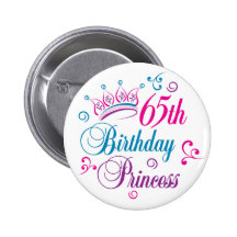 soixante-cinquième Princesse d'anniversaire Badges