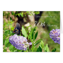 soixante-dixième Carte de papillon d'invitation de