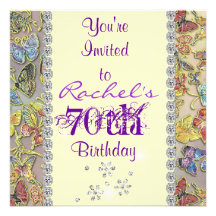 soixante-dixième Invitation POURPRE BLING d'annive