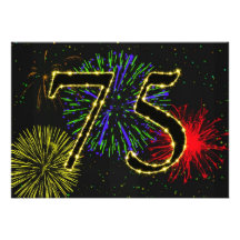 soixante-quinzième invitate de fête d'anniversaire faire-parts