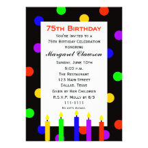soixante-quinzième Invitation de fête d'anniversai