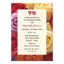Soixante-quinzième invitation de fête d'anniversai