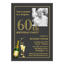Soixantième invitations customisées de fête d'anni