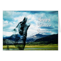 Solstice d'hiver d'hurlement de loup de fantôme carte