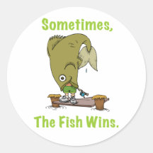 Soms wint de Vis Sticker