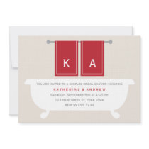 Son et sien douche nuptiale de serviettes {rouge}