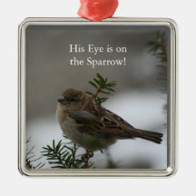 Son oeil est sur le moineau, pendentif ornement