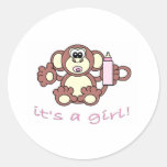 Son une fille autocollant rond