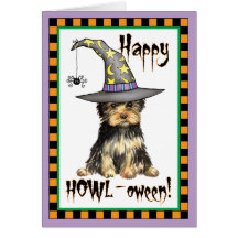 Sorcière de Yorkshire Terrier Cartes De Vœux