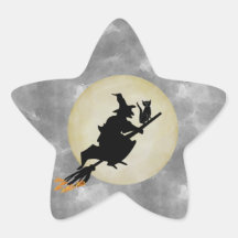Sorcière et chat adhésif