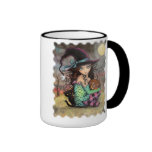 Sorcière mignonne de Halloween avec le chat noir Tasse