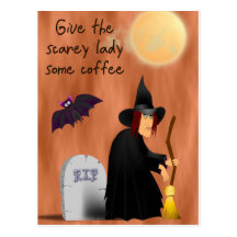 Sorcière Scarey avant carte postale de café