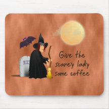 Sorcière Scarey avant mousepad de café Tapis De Souris