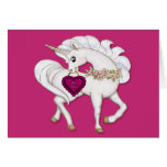 Souhaits magiques de Valentine de licorne Cartes