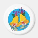Souris de Bell de Noël Magnets Pour Réfrigérateur
