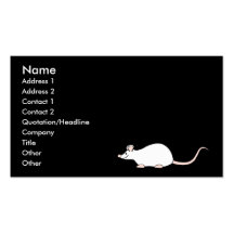Souris de blanc d'animal familier carte de visite