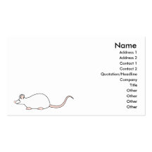 Souris de blanc d'animal familier cartes de visite personnelles