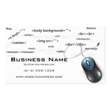 Souris de conception web avec des cartes de visite cartes de visite professionnelles