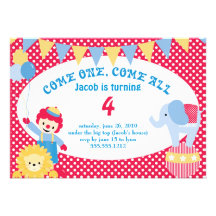 sous le chapiteau - l'anniversaire des enfants invitation personnalisable